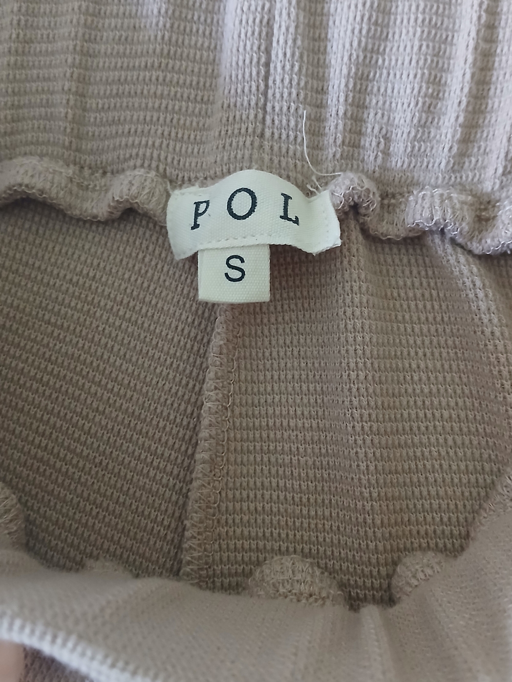 POL Beige Wide-Leg Lace Panel Pants - Picture 2 of 2